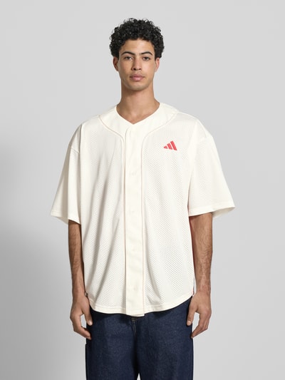 adidas Sportswear Regular Fit Freizeithemd mit Kontraststreifen Offwhite 4