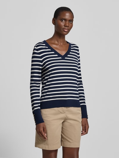 Tommy Hilfiger regular fit pullover van katoenmix Marineblauw - 4