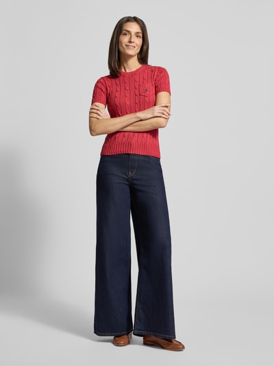 Polo Ralph Lauren Slim fit T-shirt in gebreide look Kersenrood - 1