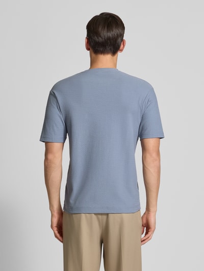 DRYKORN T-Shirt mit geripptem Rundhalsausschnitt Modell 'GILBERD' Blau 5