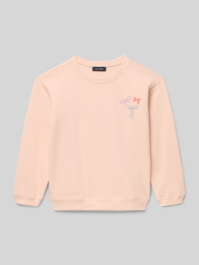 Productfoto, Sweatshirt mit Rundhalsausschnitt und Motiv-Print van Blue Seven in lichtroze, katoen, losse fit, geribde hals, borstprint, kindertrui