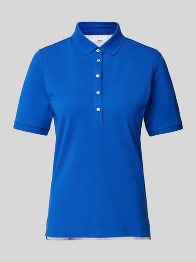 Brax Poloshirt in effen design, model 'CLEO' Blauw - 2