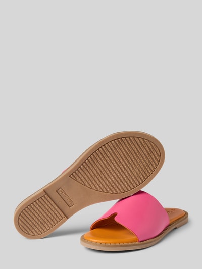 Tamaris Slides aus Leder mit strukturierter Sohle Pink 4