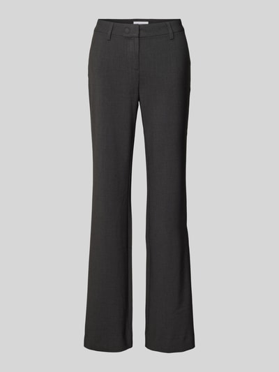 WEEKDAY Bootcut stoffen broek met paspelzak aan de achterkant, model 'Kate' Antraciet gemêleerd - 2