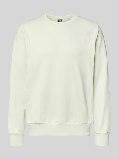 Produktfoto, Sweatshirt mit Label-Print von The North Face in hellem Ton, Reine Baumwolle, Lockerer-Schnitt, Gerippte-Abschlüsse, Rundhalsausschnitt
