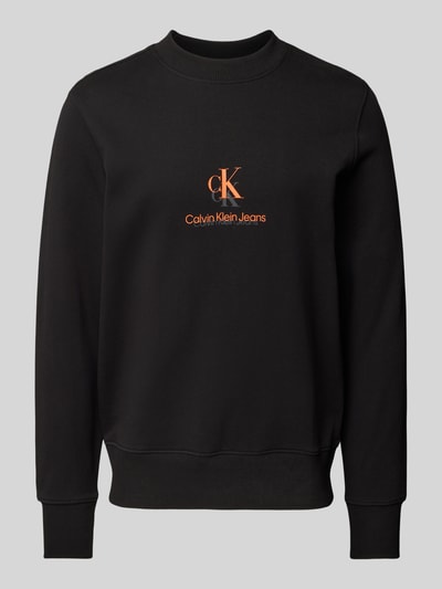 Calvin Klein Jeans Sweatshirt aus reiner Baumwolle  mit Stehkragen Black 2