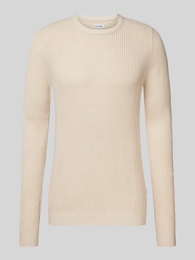 Jack & Jones Strickpullover mit Rundhalsausschnitt Modell 'LEWIS' Beige 2