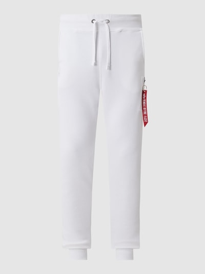 Alpha Industries Slim Fit Sweatpants mit Cargotaschen Weiss 2