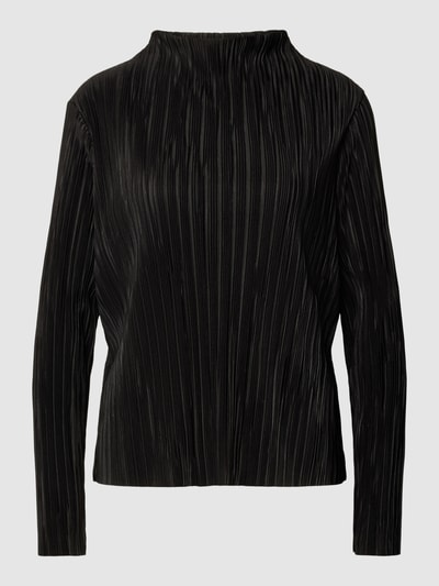 s.Oliver BLACK LABEL Blouseshirt met opstaande kraag en structuurmotief Zwart - 2