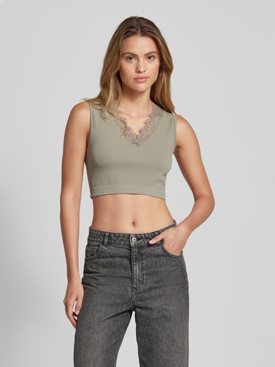 Guess Crop Top in Ripp-Optik Modell 'RAQUEL' Schilf 4