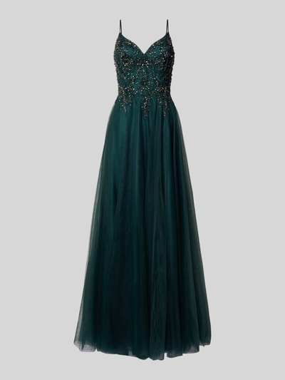 Luxuar Sukienka wieczorowa z dekoltem w kształcie serca Ciemnozielony 2