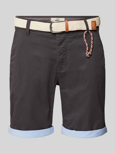 Redefined Rebel Regular Fit Shorts mit Gürtel in Flecht-Optik Modell 'MAGNUS' Anthrazit 2