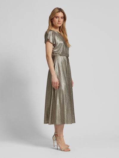 Swing Cocktailkleid in Glanz-Optik Gold 1