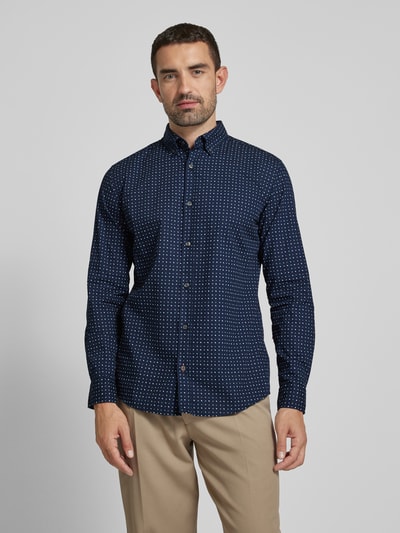 OLYMP Level Five Koszula casualowa o kroju regular fit z kołnierzykiem typu button down Granatowy 4