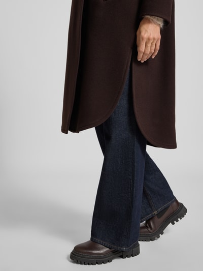 Marc O'Polo Regular fit lange wollen jas met dubbele knoopsluiting Donkerbruin - 3