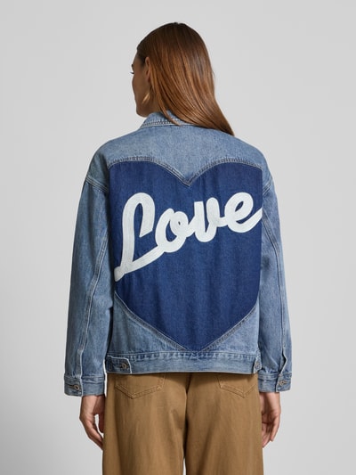 miss goodlife Jeansjack met borstzakken, model 'Loveheart' Jeansblauw - 5