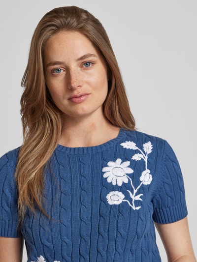 Lauren Ralph Lauren Strickpullover mit Zopfmuster Jeansblau 3