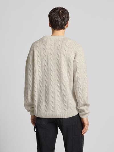 Carhartt Work In Progress Sweter z dzianiny z wyhaftowanym logo Złamany biały 5