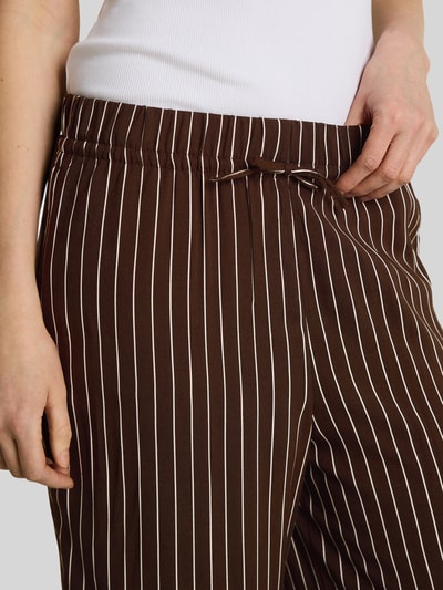 Tom Tailor Denim Spodnie z szerokimi nogawkami z czystej wiskozy Czekoladowy melanż 3
