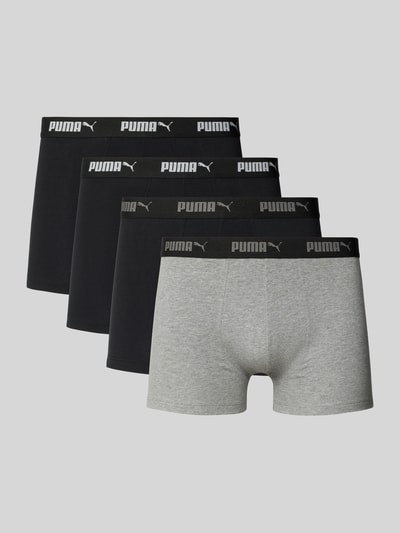 PUMA Boxershort met elastische logoband in een set van 4 stuks Zwart - 1