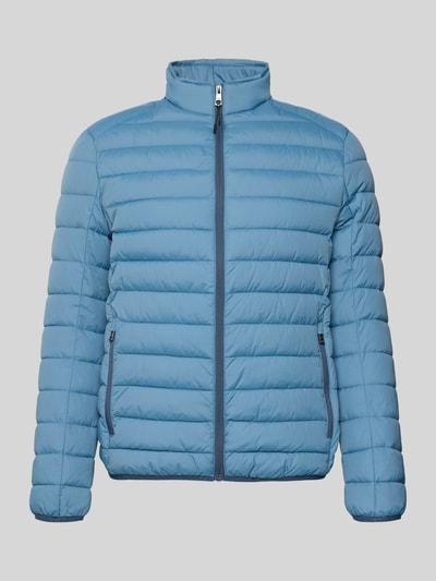 Produktfoto, hellblaue Steppjacke mit Reißverschluss von MCNEAL, Regular-Fit, Stehkragen, Reißverschlusstaschen, glatte Oberfläche