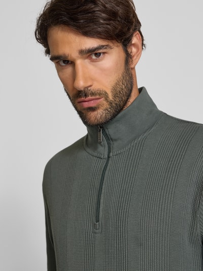 BOSS Regular fit sweatshirt van katoenmix Rietgroen - 3