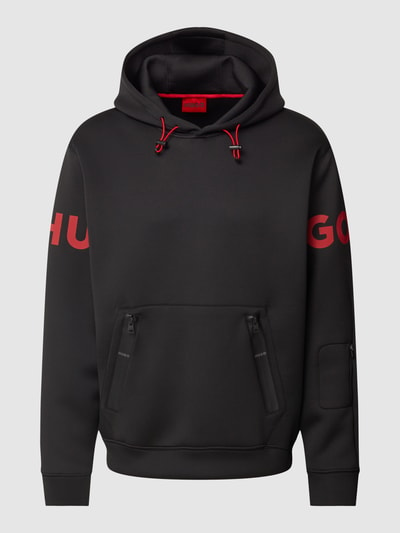 HUGO Hoodie mit Reißverschlusstasche am Arm Modell 'Diavol' Black 2