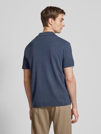 Mango Regular Fit Poloshirt mit V-Ausschnitt Blau 5