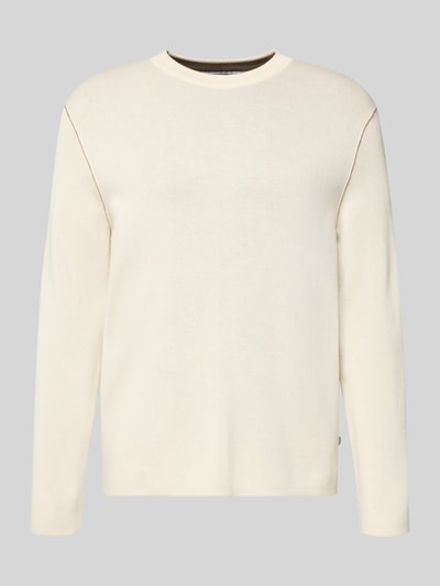 Marc O'Polo Denim Regular fit gebreide pullover van katoenmix Offwhite - 2