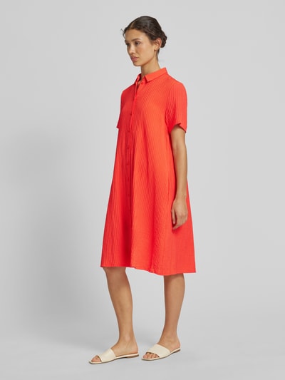 Jake*s Casual Knielanges Hemdblusenkleid mit Strukturmuster Kirsche 1