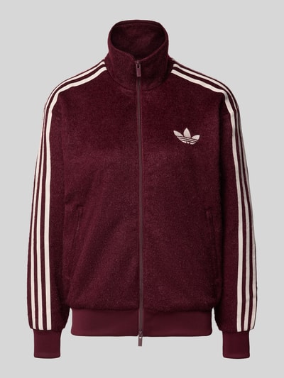 adidas Originals Regular fit sweatjack met contraststrepen, model 'MOHAIR' Bordeaux - 1