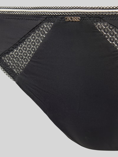 BOSS String mit Spitzen-Einsatz Black 2