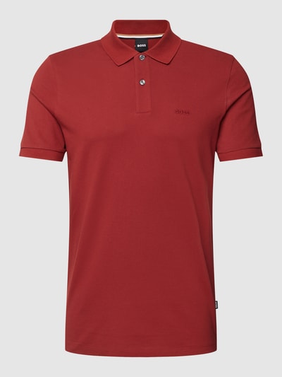 BOSS Koszulka polo o kroju slim fit z wyhaftowanym logo model ‘Pallas’ Bordowy 2