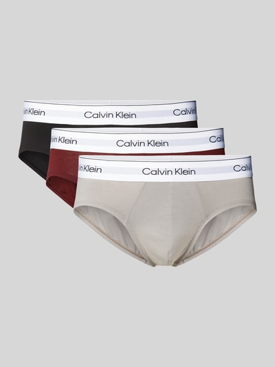 Calvin Klein Underwear Slip mit Label-Bund im 3er-Pack Bordeaux 1