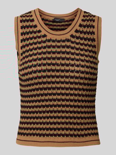 Weekend Max Mara Stricktop mit Rundhalsausschnitt Modell 'DISEGNO' Mittelbraun 2