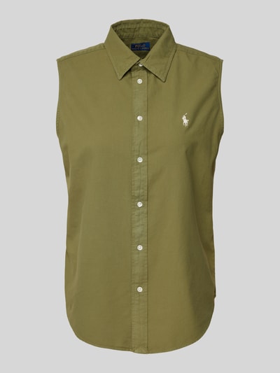 Polo Ralph Lauren Blousetop met labelstitching Donkergroen - 2