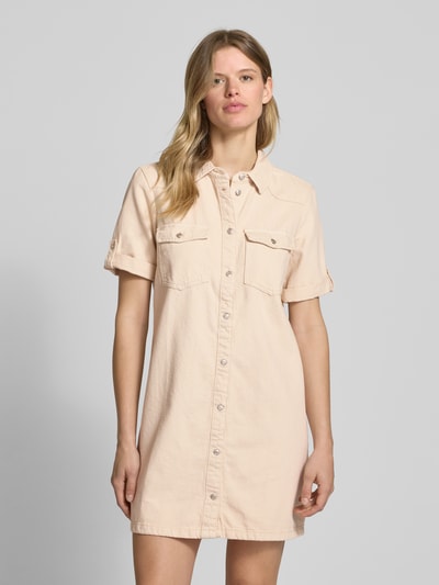 NOISY MAY® Jeanskleid mit Brustpattentaschen Modell 'NEW SIGNE' Beige 4