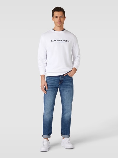 Lindbergh Sweatshirt mit Rundhalsausschnitt Weiss 1