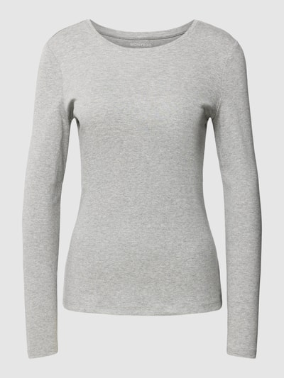 Montego Longsleeve im unifarbenen Design Silber Melange 2