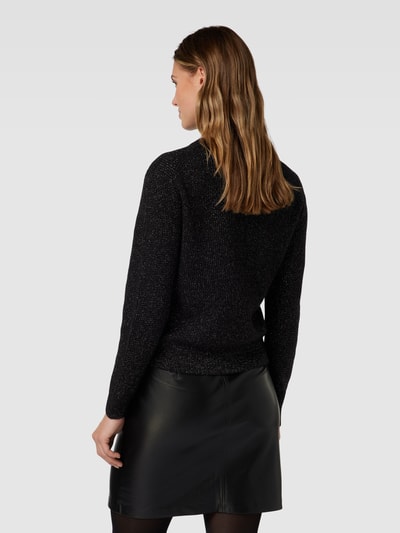 comma Casual Identity Strickpullover mit Effektgarn Metallic Black Melange 5