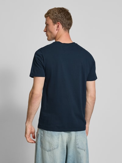 Superdry T-shirt met geribde ronde hals Donkerblauw - 5