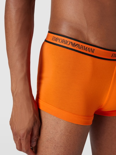 Emporio Armani Trunks mit Logo-Bund im 3er-Pack Modell '3P Trunk Logoband' Orange 3