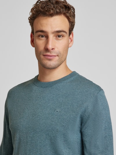 Tom Tailor Pullover mit Rundhalsausschnitt aus reiner Baumwolle Rauchblau 3