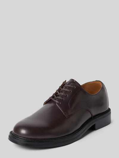 Produktfoto, brązowe buty sznurowane z gładkiej skóry bydlęcej, czarna podeszwa, model 'BOBBY' od Selected, Herren Schnürschuhe von Selected