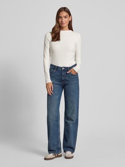 Tom Tailor Denim Slim Fit Langarmshirt mit Viskose-Anteil Offwhite 1