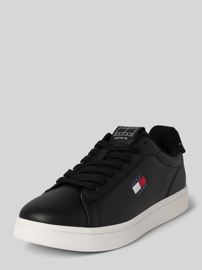 Tommy Jeans Low Top Sneaker aus Rindsleder Black 1