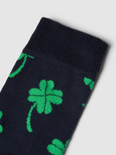 Happy Socks Socken mit Allover-Muster Modell 'Big Luck' Marine 2
