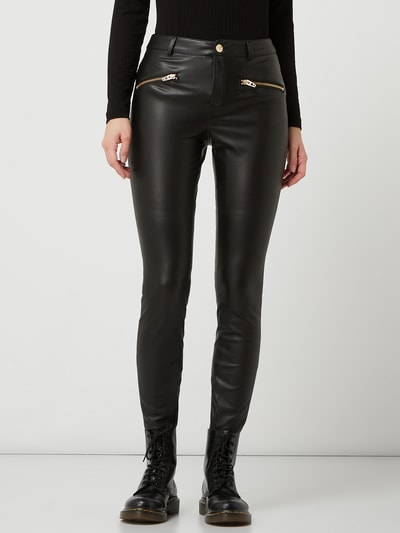 Only Broek in leerlook, model 'Henrietta' Zwart - 4