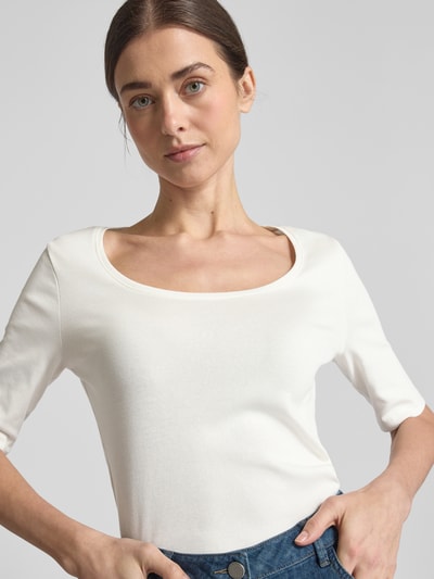 Tom Tailor Regular Fit T-Shirt aus Baumwoll-Mix Offwhite 3