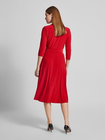 Lauren Ralph Lauren Midikleid mit Bindegürtel Modell 'CARLYNA' Rot 5